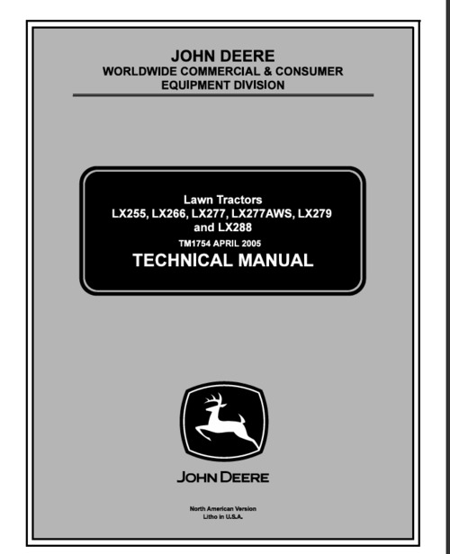Product picture  TM1754 John Deere LX255 LX266 LX277 LX277AWS LX279LX288 Tra